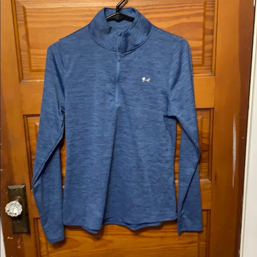 Under Armor heat gear blue quarter zip. Medium